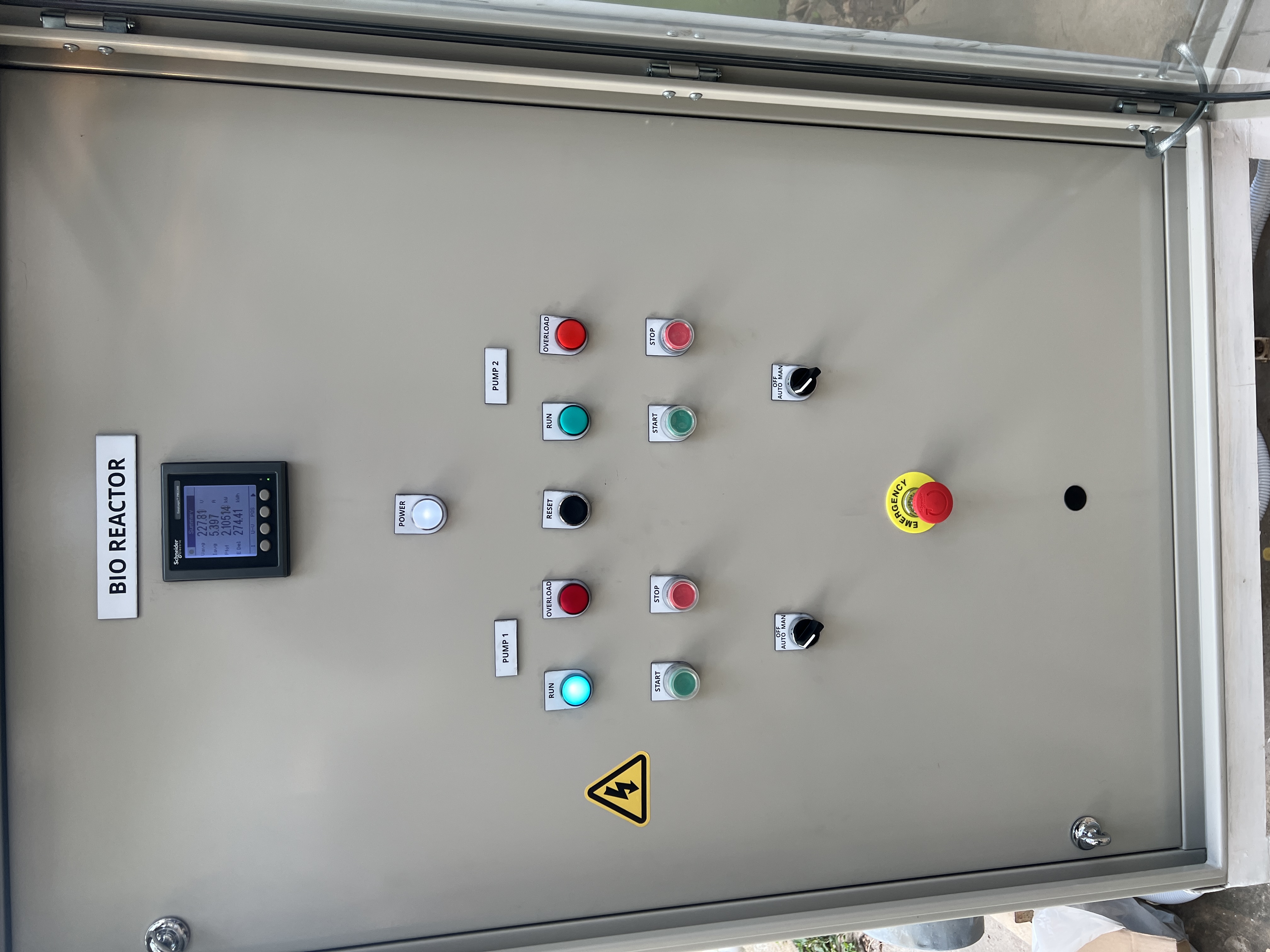Bio Reactor Control Panel with Mitsubishi PLC & Dual Inverter System