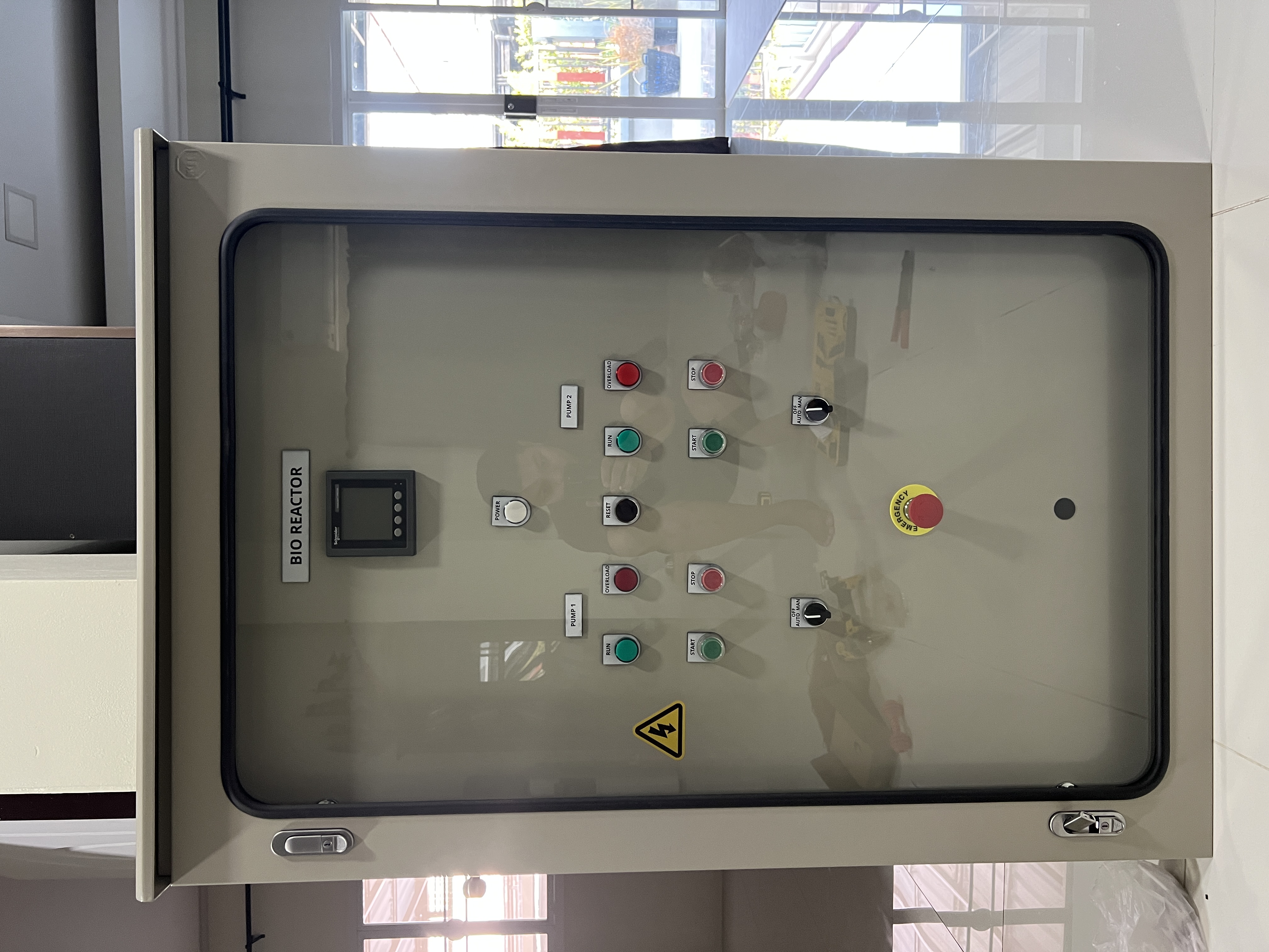 Bio Reactor Control Panel with Mitsubishi PLC & Dual Inverter System