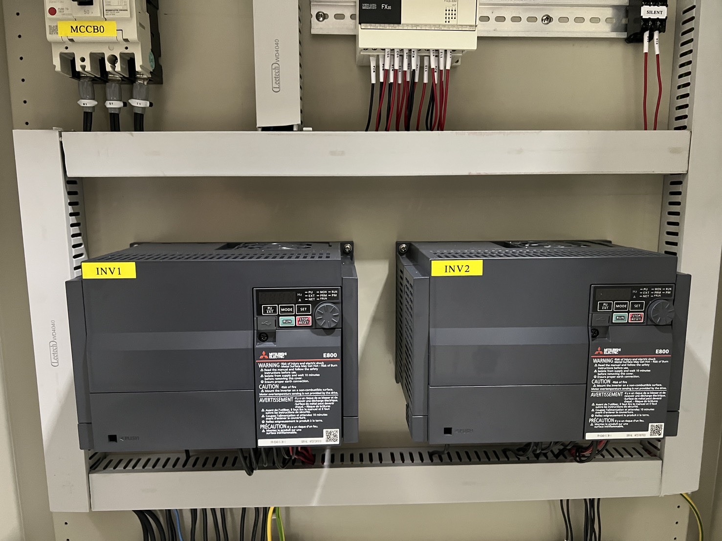 Bio Reactor Control Panel with Mitsubishi PLC & Dual Inverter System
