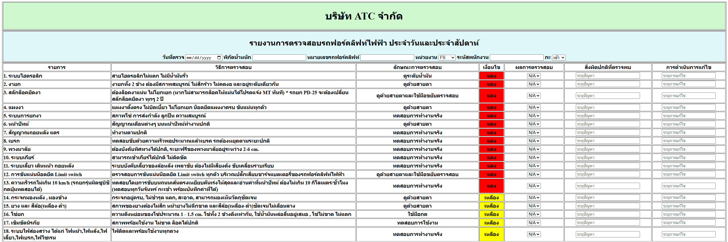 Forklift Inspection & Approval System